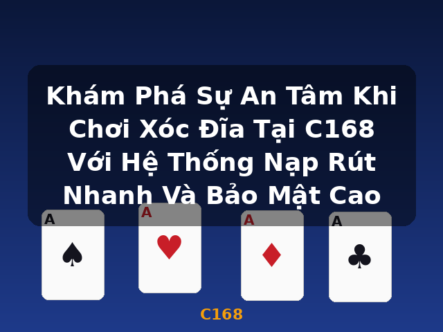 Khám Phá Sự An Tâm Khi Chơi Xóc Đĩa Tại C168 Với Hệ Thống Nạp Rút Nhanh Và Bảo Mật Cao - C168