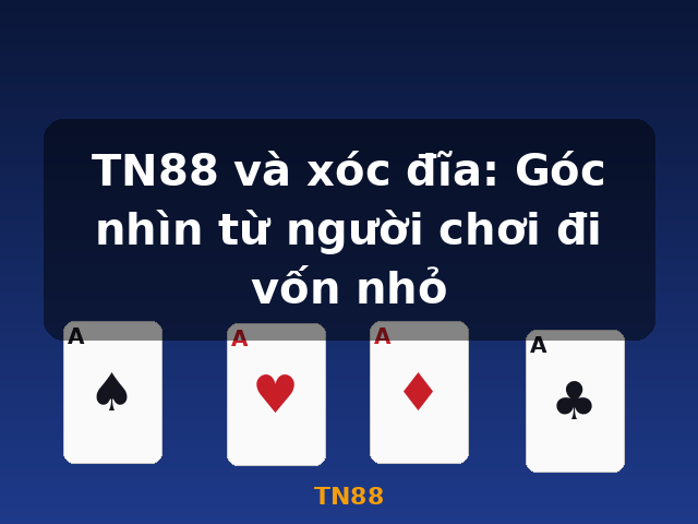 TN88 và xóc đĩa: Góc nhìn từ người chơi đi vốn nhỏ - TN88