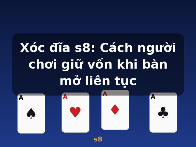 Xóc đĩa s8: Cách người chơi giữ vốn khi bàn mở liên tục - s8